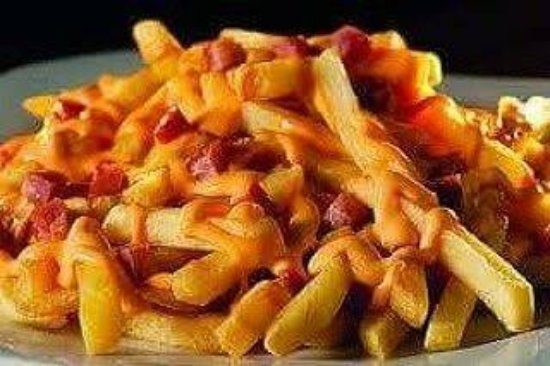 Fritas com Cheddar e Bacon